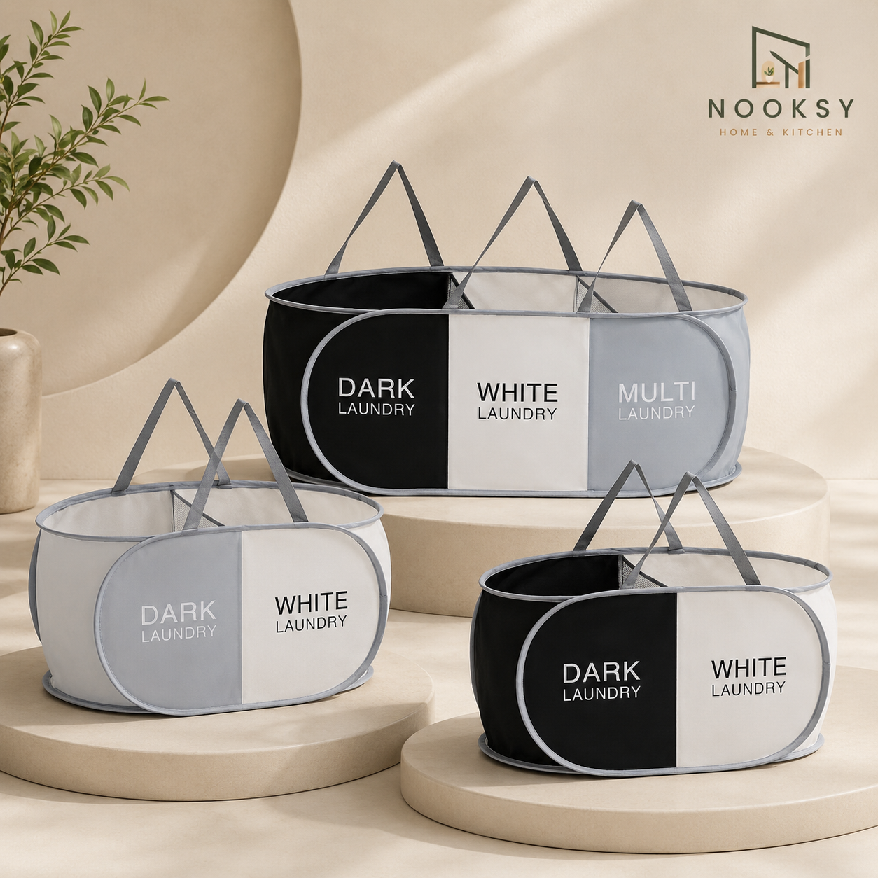 Foldable Laundry Sorting Basket – product detail view 2