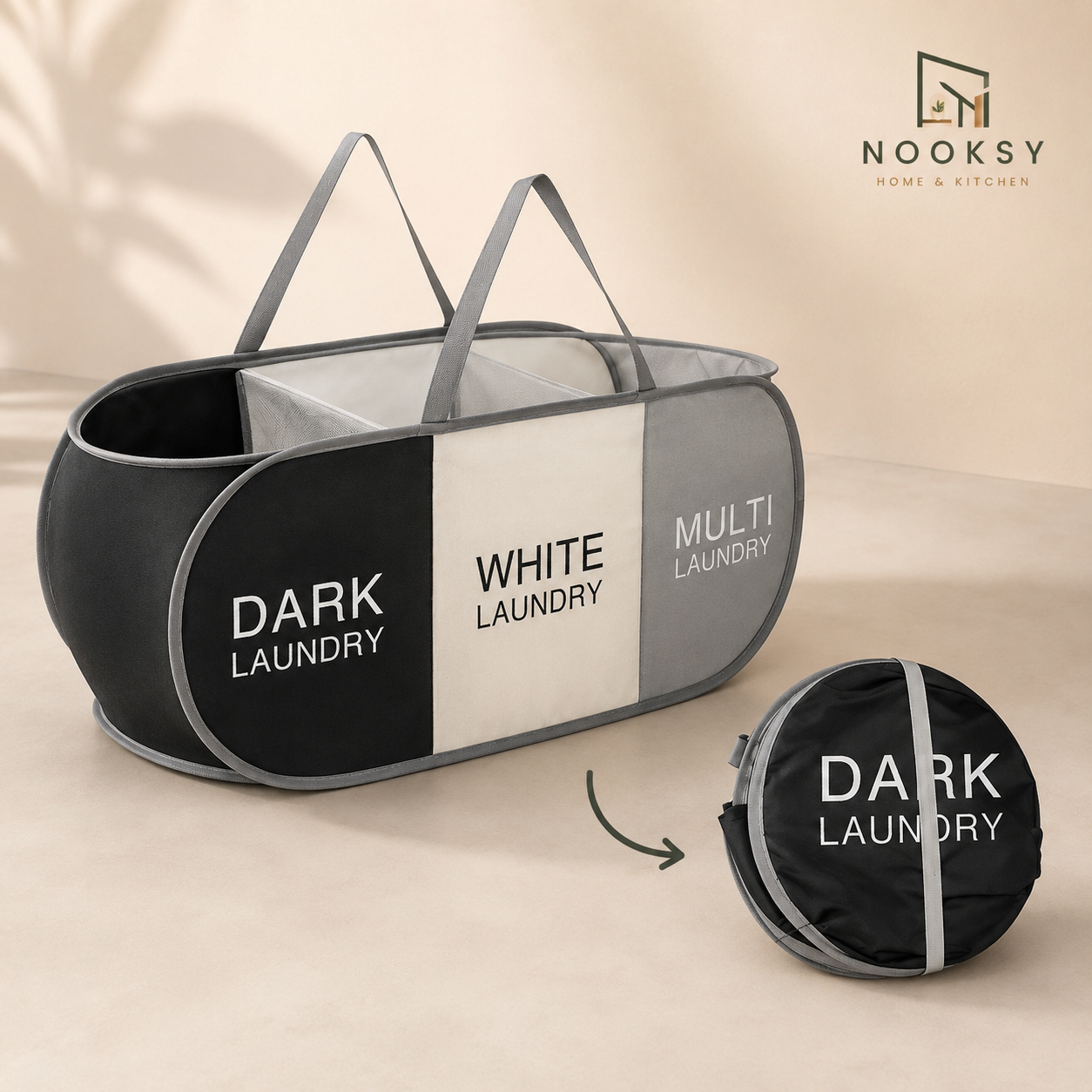 Foldable Laundry Sorting Basket – product detail view 3