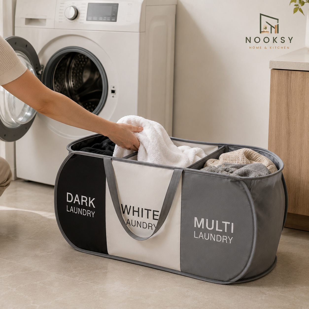 Foldable Laundry Sorting Basket – product detail view 4