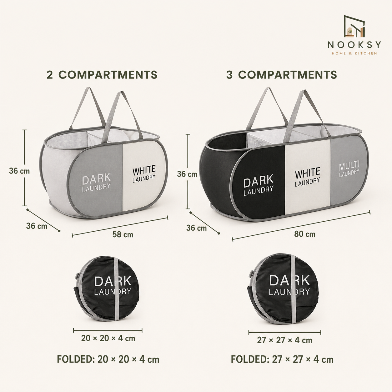 Foldable Laundry Sorting Basket – product detail view 6