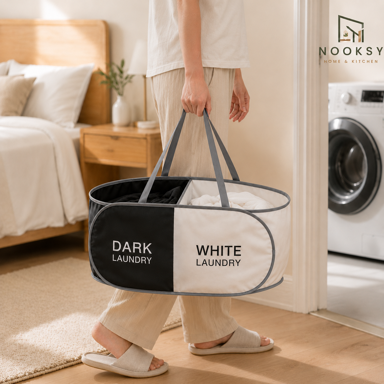 Foldable Laundry Sorting Basket – product detail view 7