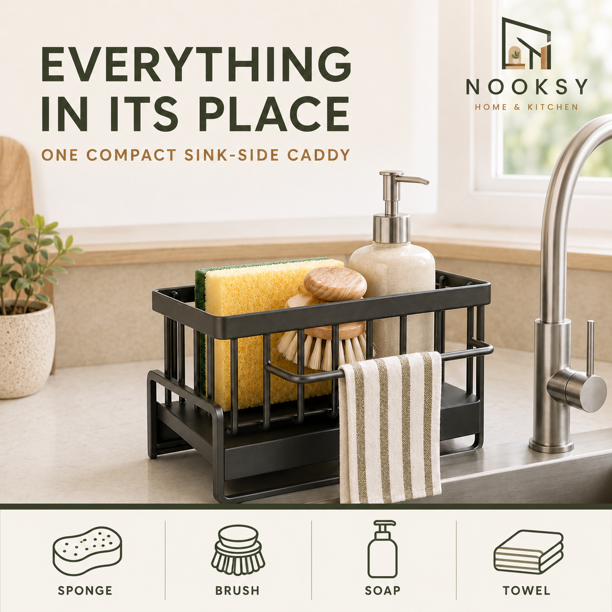 Kitchen Sink Organizer Caddy – product detail view 4