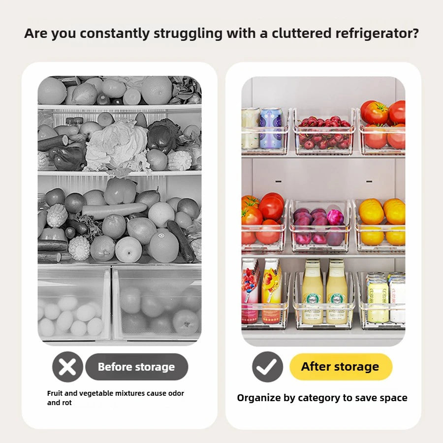 Clear Fridge Organizer Bin