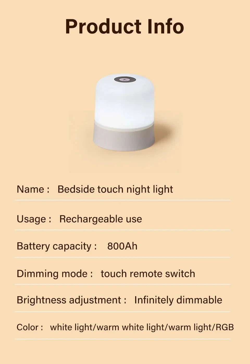 Rechargeable Touch Night Lamp
