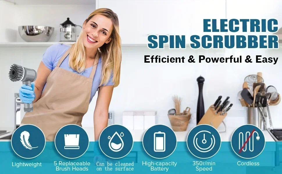 Cordless Electric Spin Scrubber