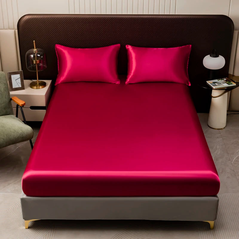 Satin Fitted Bed Sheet (No Pillowcase)