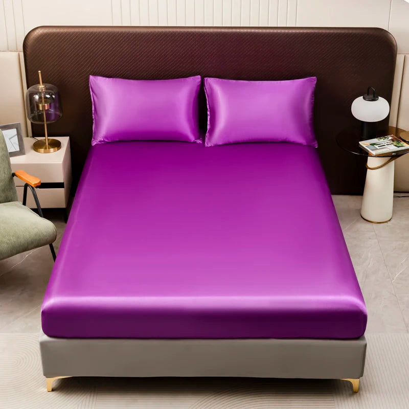 Satin Fitted Bed Sheet (No Pillowcase)