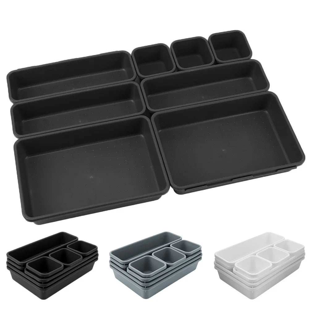 8-Piece Drawer Organizer Tray Set