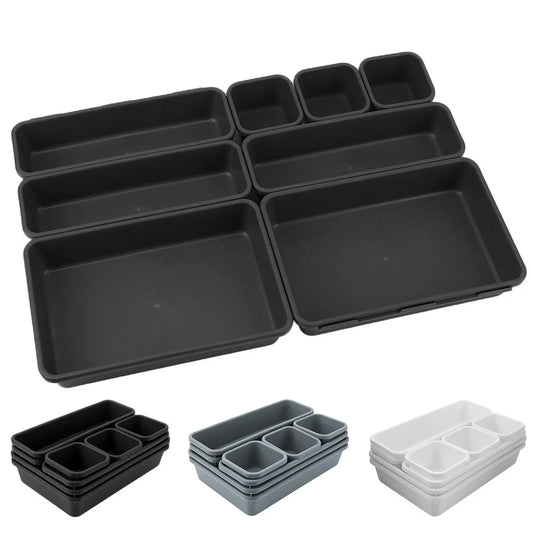 8-Piece Drawer Organizer Tray Set