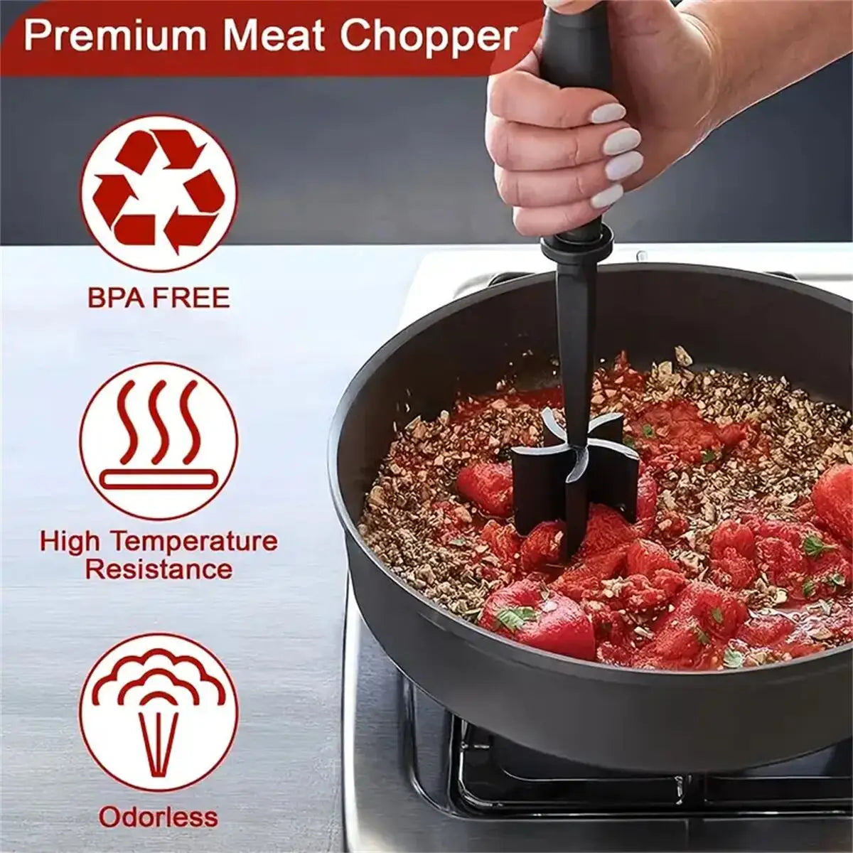 Heat-Resistant Meat Chopper & Masher