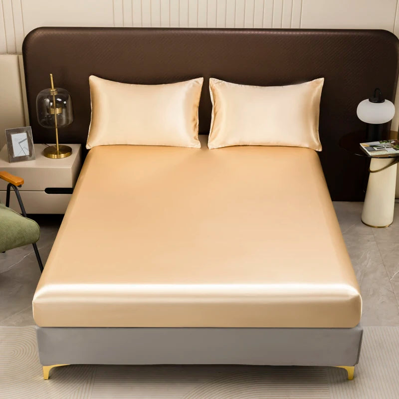 Satin Fitted Bed Sheet (No Pillowcase)