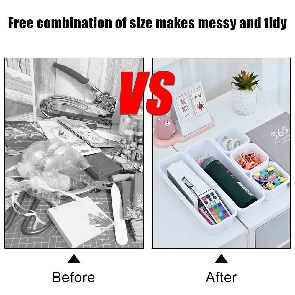 8-Piece Drawer Organizer Tray Set