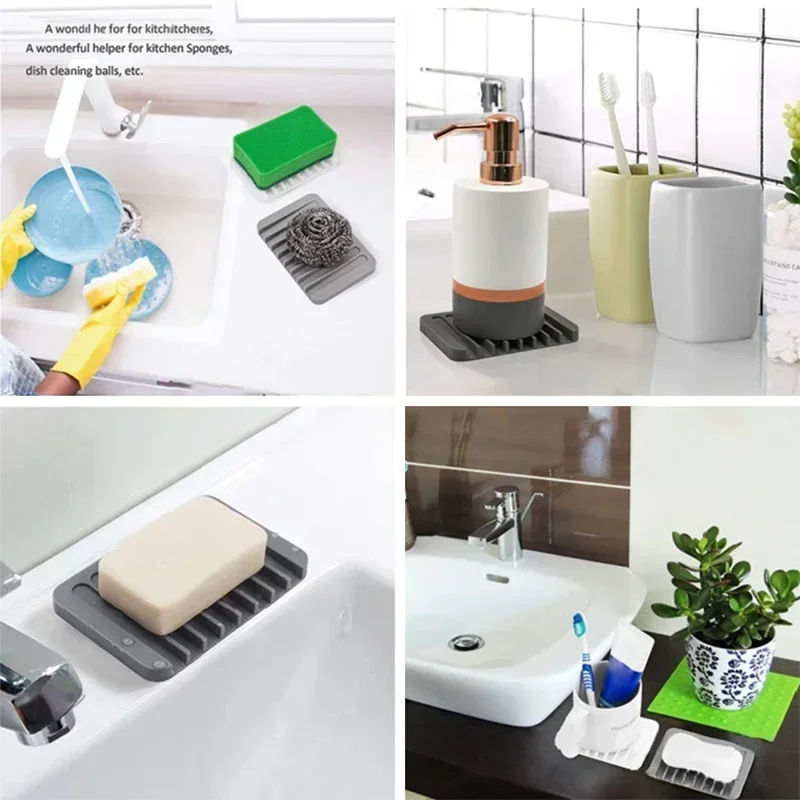 Self-Draining Silicone Soap Dish