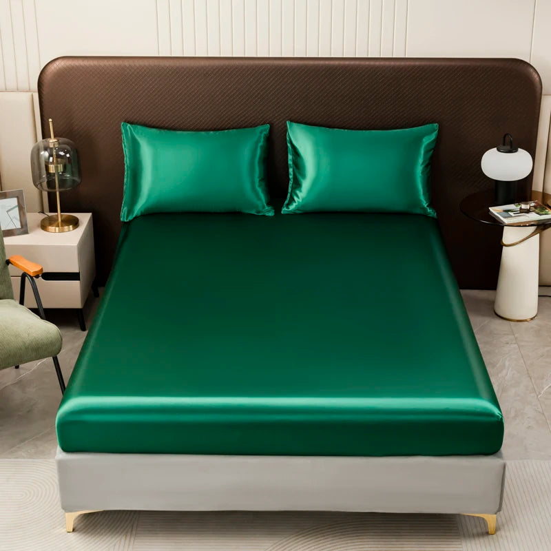 Satin Fitted Bed Sheet (No Pillowcase)
