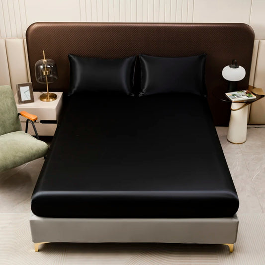 Satin Fitted Bed Sheet (No Pillowcase)