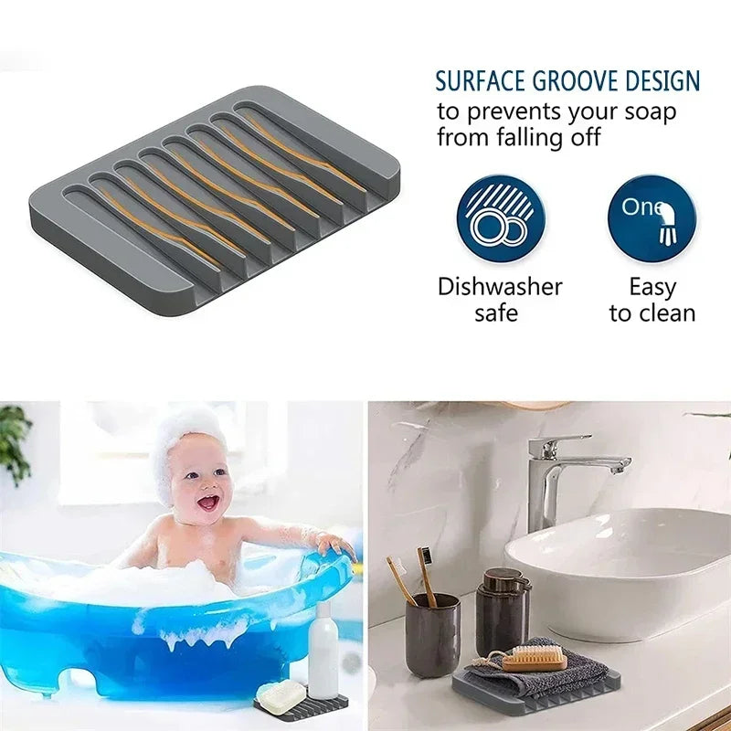 Self-Draining Silicone Soap Dish