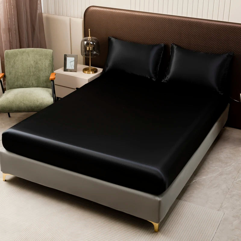 Satin Fitted Bed Sheet (No Pillowcase)