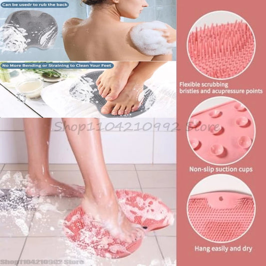 Silicone Rub Scrubber Shower Brush
