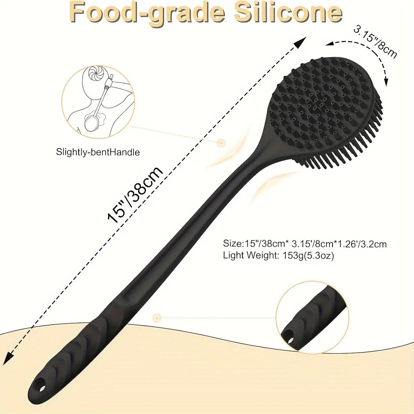 Long Handle Silicone Back Scrubber