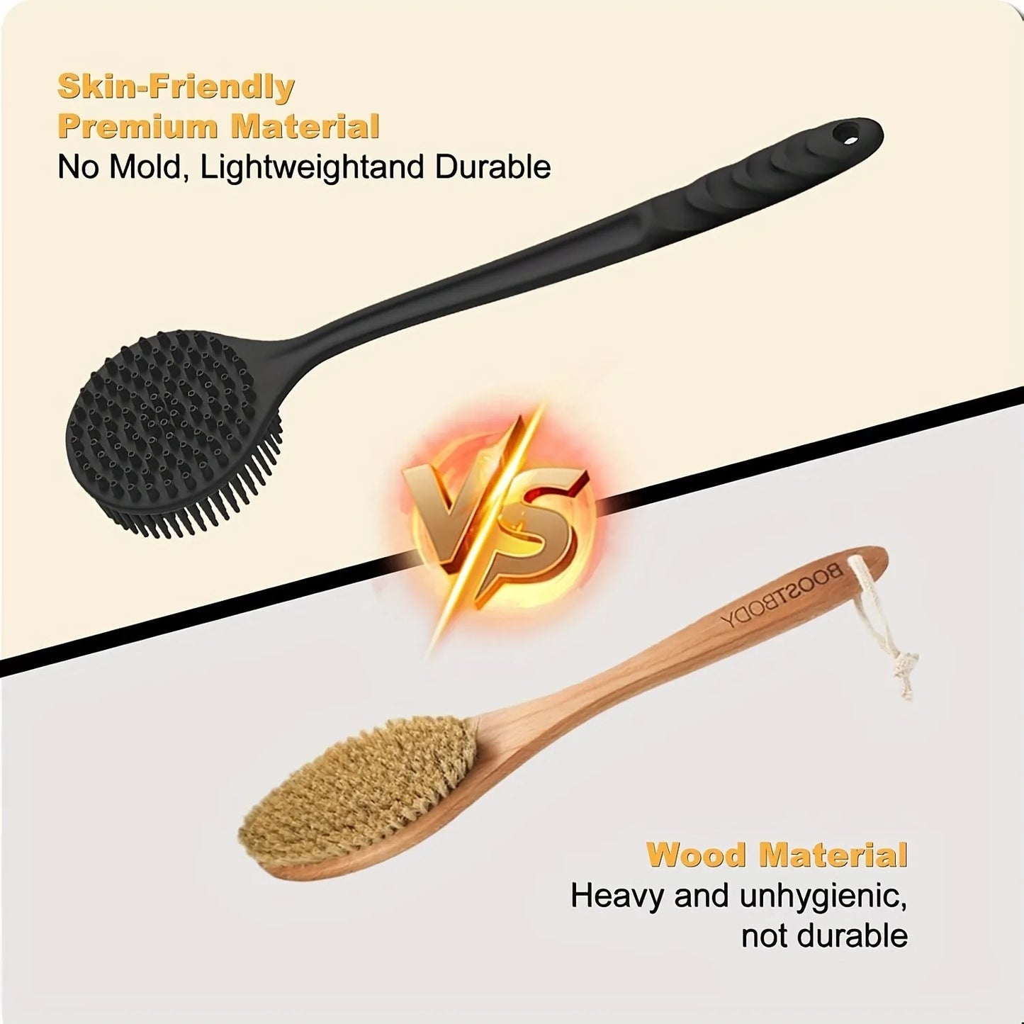Long Handle Silicone Back Scrubber